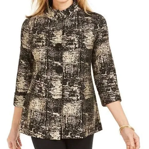 NWOT JM Collection Gold Metallic Print Jacket - Picture 13 of 15